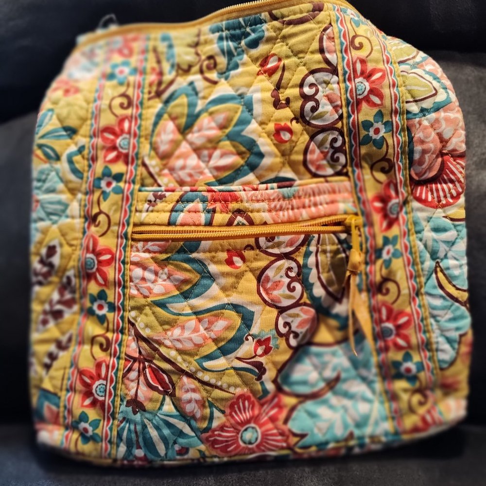 Vera Bradley Floral Quilted Crossbody Bag in Yellow, Teal, Red